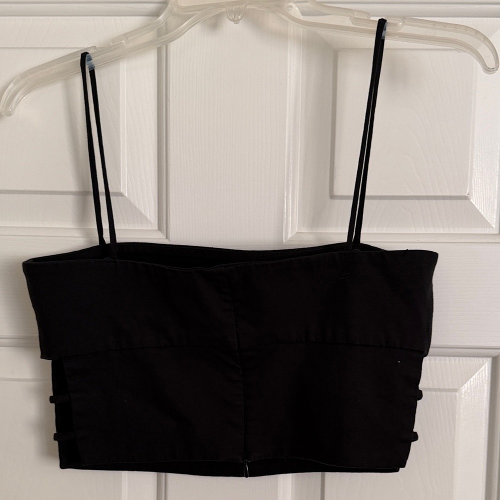Zara Black Strap Crop Top - Picture 3 of 5